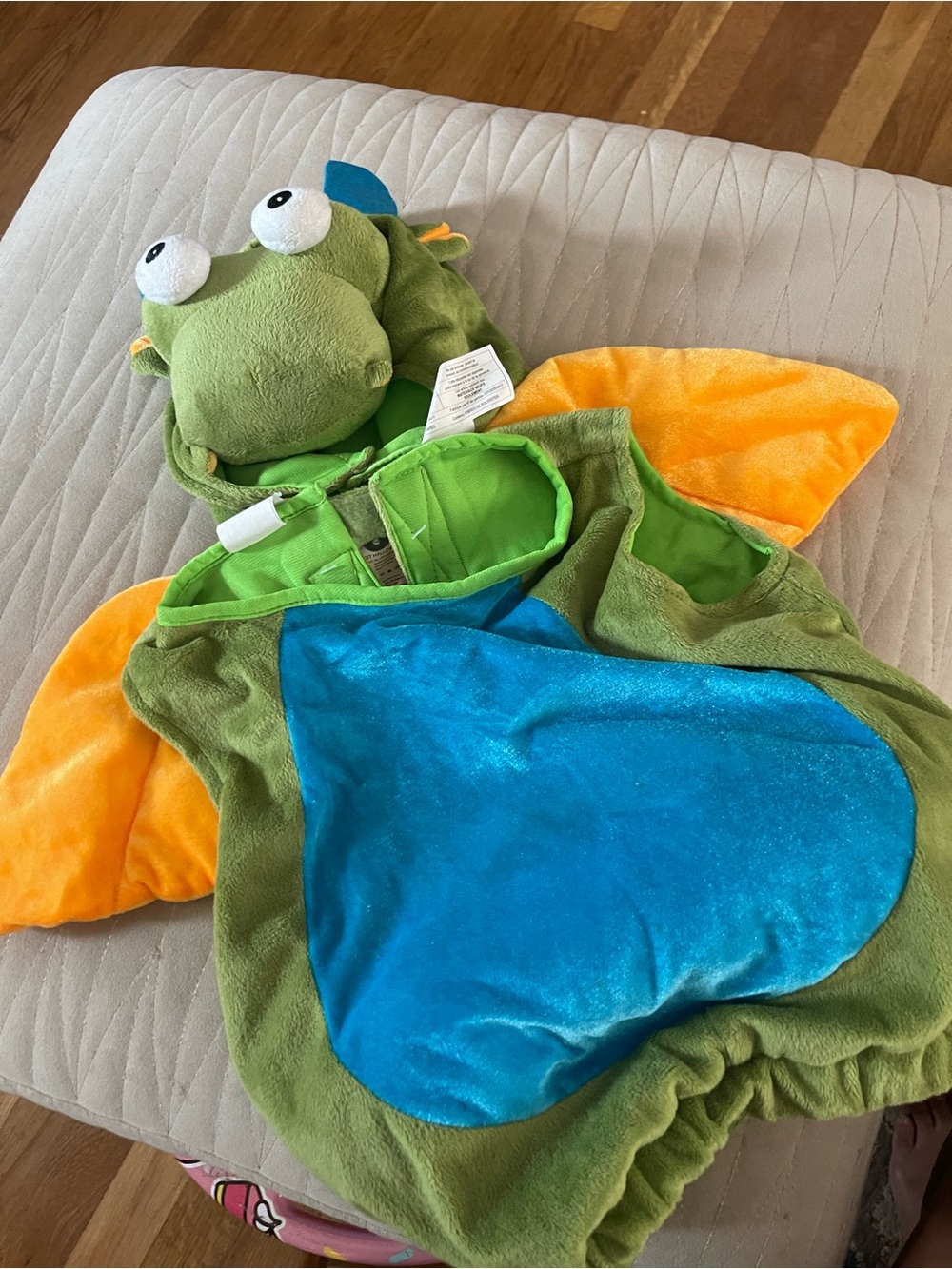 Spirit Kids Plush-Dragon Costume in Green, Blue & Orange